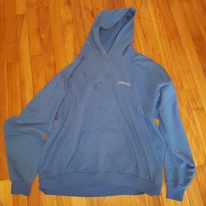 Men's blue hoodie.